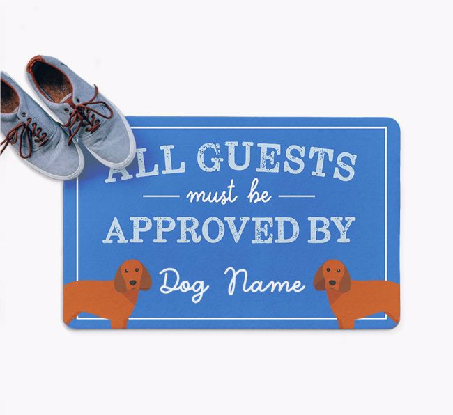 All Guests Must Be Approved By: Personalized {breedFullName} Doormat